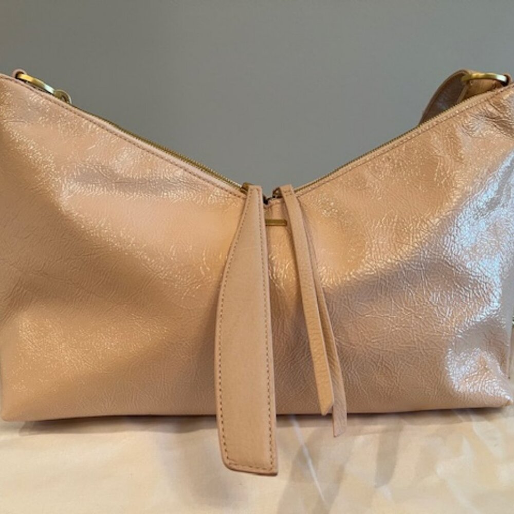 MR. G   Champagne Pink/Brushed Gold Hammered Shoulder/Crossbody Bag